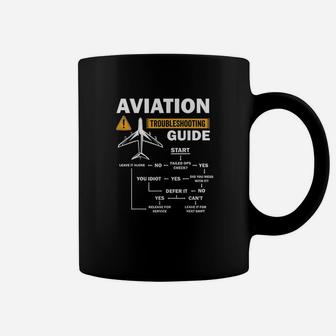 Funny Aviation Troubleshooting Guide Gift For Airplane Pilot Coffee Mug - Seseable