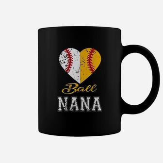 Funny Baseball Nana Ball Nana Softball Gifts Coffee Mug - Seseable
