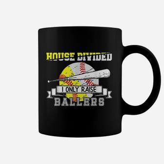Funny Baseball Softball Divided House Ball Mom Coffee Mug - Seseable