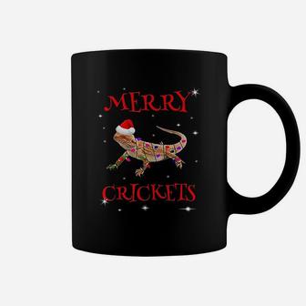 Funny Bearded Dragon Christmas Merry Crickets Gift Coffee Mug - Seseable