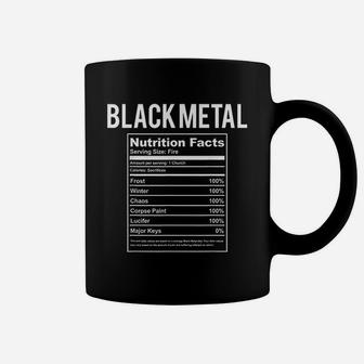 Funny Black Metal Nutrition Facts Gift For Concert Coffee Mug - Seseable