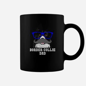 Funny Border Collie Hipster Dad Dog Lover Coffee Mug - Seseable