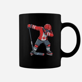 Funny Boy Kid Ice Hockey Apparel Dabbing Player Canada Flag Coffee Mug - Seseable