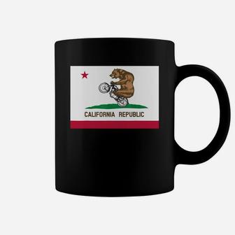 Funny California Flag Style Bear Wheelie T-shirt Coffee Mug - Seseable