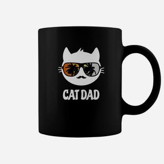 Funny Cat Dad Hipster Father Kitty Lover Humor Coffee Mug - Seseable