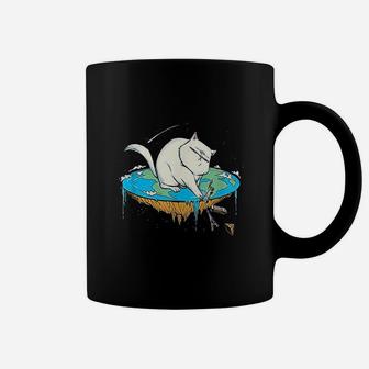 Funny Cat Flat Earth Gift For Cat Lovers Coffee Mug - Seseable