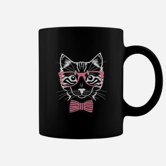Funny Cat Pink Glasses Vintage Coffee Mug - Seseable