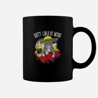 Funny Cinco De Meow Funny Mexican Tequila Cat Coffee Mug - Seseable
