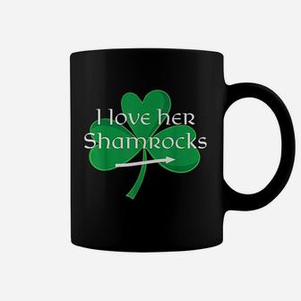 Funny Couples St Patricks Day I Love Her Shamrocks Coffee Mug - Seseable