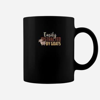 Funny Easily Distracted Goats Gift Idea For Mom Dad Coffee Mug - Seseable