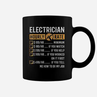 Funny Electrician Gifts Electrician Hourly Rate Coffee Mug - Seseable