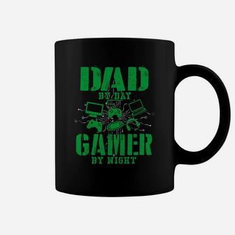 Funny Fathers Day Shirt Dad By Day Gamer By Night Video Game Coffee Mug - Seseable