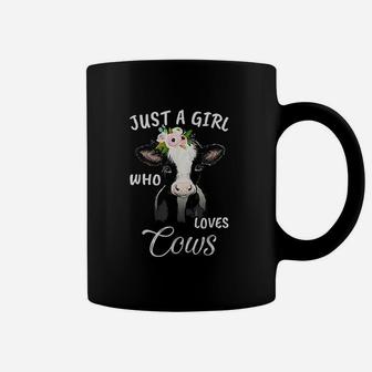 Funny Gift Watercolor Just A Girl Who Loves Cows Coffee Mug - Seseable