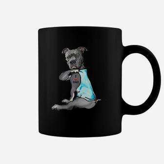 Funny Gifts Dog Pitbull I Love Dad Coffee Mug - Seseable