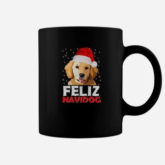 Funny Golden Retriever Christmas Feliz Navidog Coffee Mug - Seseable