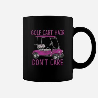 Funny Golf Cart Hair Dont Care Coffee Mug - Seseable