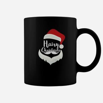 Funny Hairy Christmas Merry Holiday Beard Dad Gift Coffee Mug - Seseable