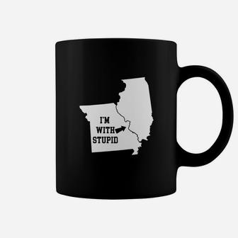Funny I Am With Stupid Illinois From Missouri Coffee Mug - Seseable