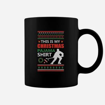 Funny Ice Hockey Christmas Ugly X Mas Coffee Mug - Seseable