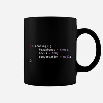 Funny Joke Programmer If Coding Headphones Focus Coffee Mug - Seseable