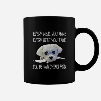 Funny Maltese Dog Watching Owner Quote Puppy Love Mom Dad Coffee Mug - Seseable