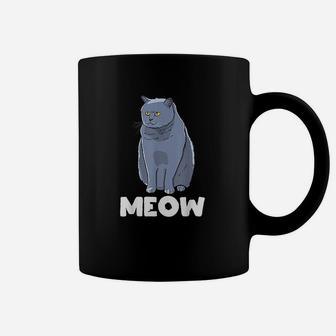 Funny Meow Cat Lady And Cats Kittens Coffee Mug - Seseable
