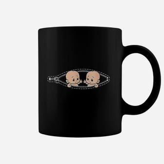 Funny Mom Of Twin Announcement Twins Mom Coffee Mug - Seseable