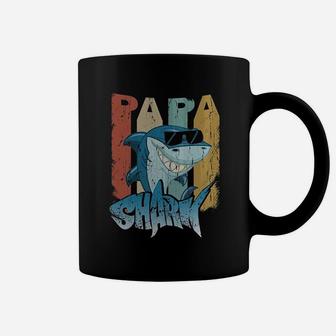 Funny Papa Shark Retro Classic, dad birthday gifts Coffee Mug - Seseable