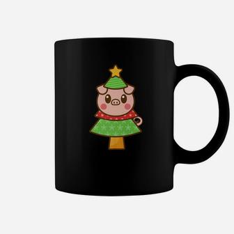 Funny Pig Christmas Tree Cute Pig Lovers Coffee Mug - Seseable