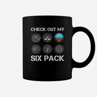 Funny Pilot Top Airplane Six Pack Flight Instruments Coffee Mug - Seseable