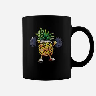 Funny Pineapple Powerlifting Weightlifting Coffee Mug - Seseable