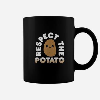 Funny Potato Gift Cute Kawaii Style Respect The Potato Coffee Mug - Seseable