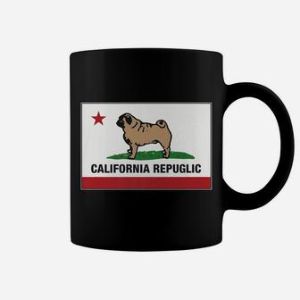 Funny Pug California Repuglic California Cali Coffee Mug - Seseable