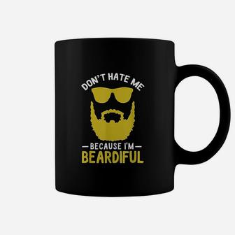 Funny Pun Dont Hate Me Because I Am Beardiful Coffee Mug - Seseable