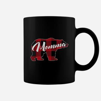 Funny Red Plaid Buffalo Bear Fun Momma Coffee Mug - Seseable