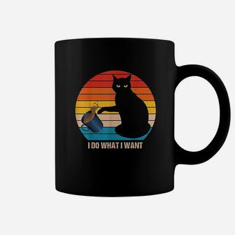 Funny Retro Vintage Cat Do What I Want Cat Lover Cat Mom Coffee Mug | Seseable CA