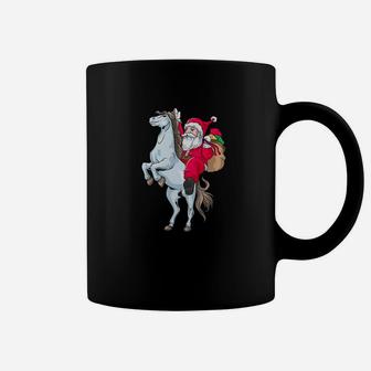Funny Santa Riding Horse Horse Lover Xmas Gift Coffee Mug - Seseable