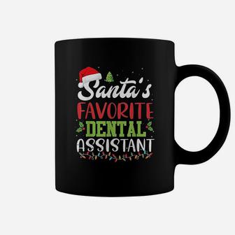 Funny Santas Favorite Dental Assistant Christmas Santa Hat Coffee Mug | Seseable UK