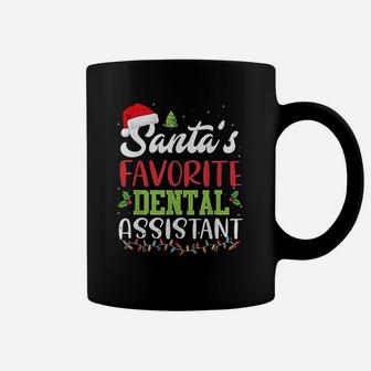 Funny Santas Favorite Dental Assistant Christmas Santa Hat Coffee Mug | Seseable UK