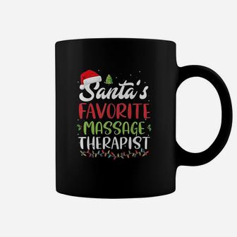 Funny Santas Favorite Massage Therapist Christmas Gift Coffee Mug - Seseable
