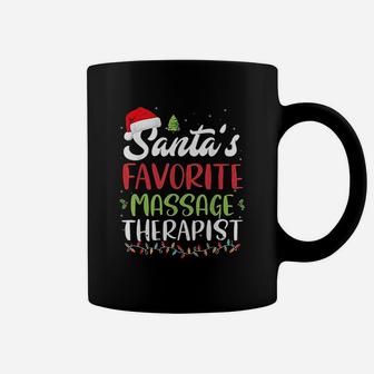 Funny Santa's Favorite Massage Therapist Christmas Gift Coffee Mug - Seseable