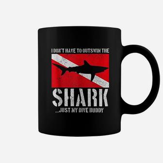 Funny Scuba Diving Shark Flag Scuba Diver Gift Coffee Mug - Seseable