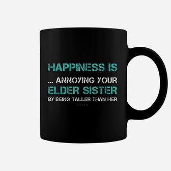 Funny Sister Happiness Is Annoying Your Elder Sister Coffee Mug - Seseable