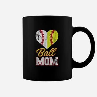 Funny Softball Ball Mom Softball Baseball Coffee Mug - Seseable