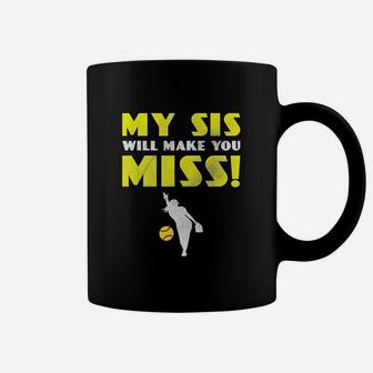 Funny Softball Pitcher Sister Brother Coffee Mug - Seseable