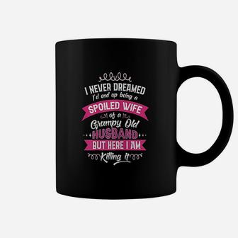 Funny Spoiled Wife Of Grumpy Old Husband Gift From Spouse Coffee Mug - Seseable