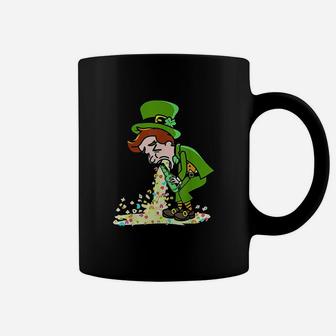 Funny St Patricks Day Drunk Leprechaun Puking Drinking Party Coffee Mug - Seseable