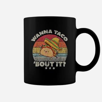 Funny Taco Retro Style Wanna Taco Bout It Coffee Mug - Seseable