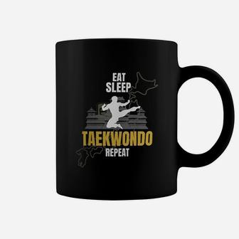 Funny Taekwondo Athlete Gift Ideas Eat Sleep Taekwondo Repeat Coffee Mug - Seseable