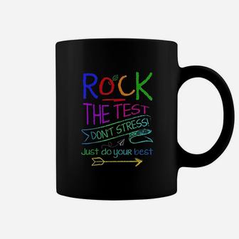 Funny Testing Teacher Rock The Test Teaching Student Coffee Mug - Seseable